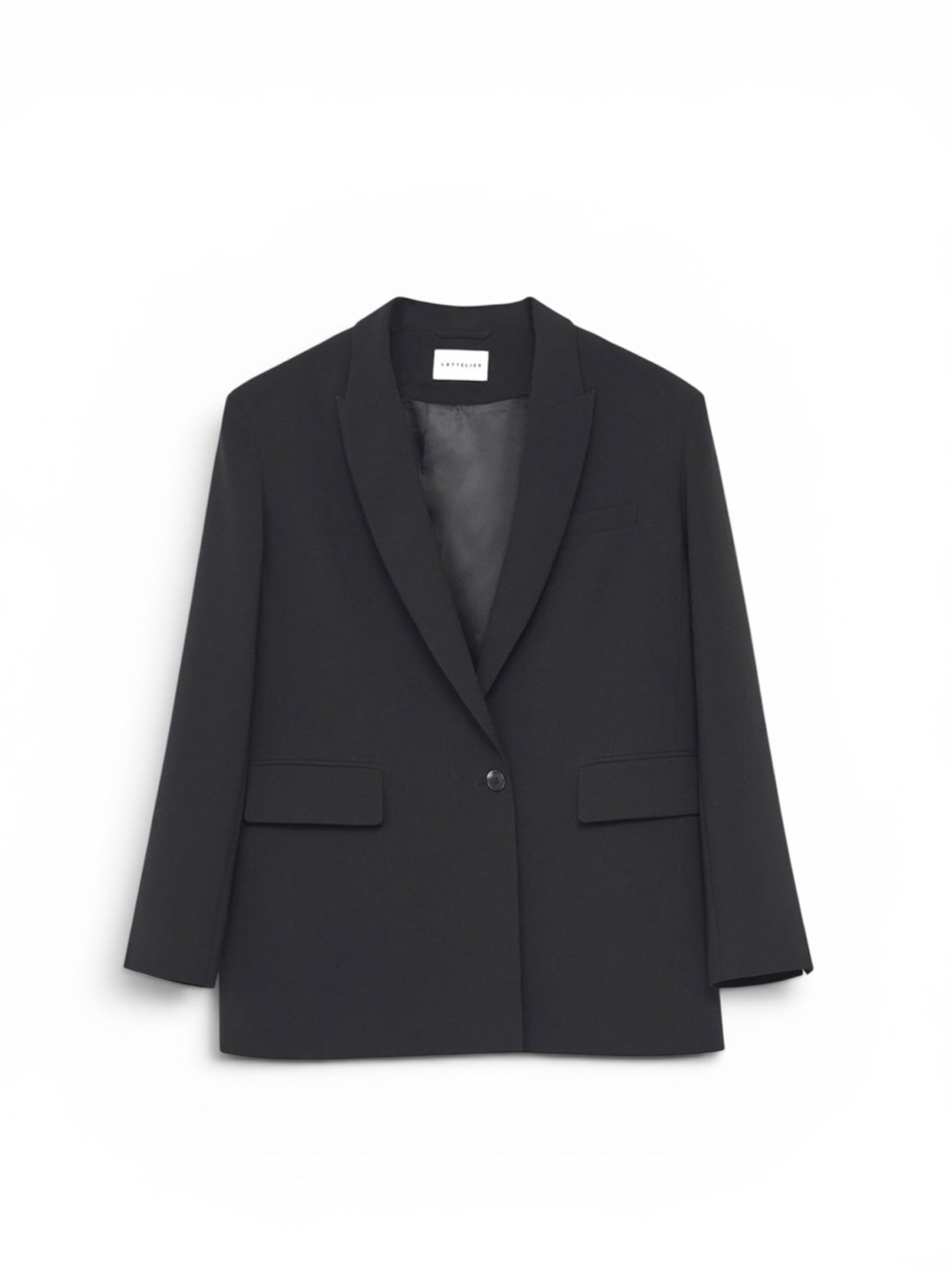 LATTELIER 'Single Breasted Twill Blazer' in Black